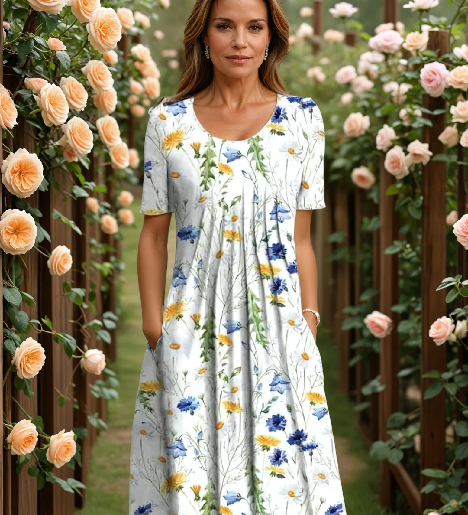 Marianne – Elegáns virágmintás ruha