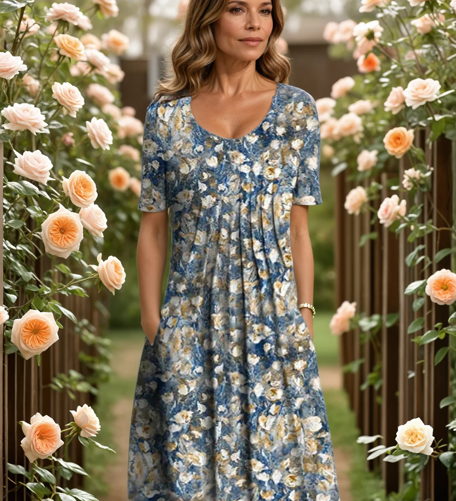 Marianne – Elegáns virágmintás ruha