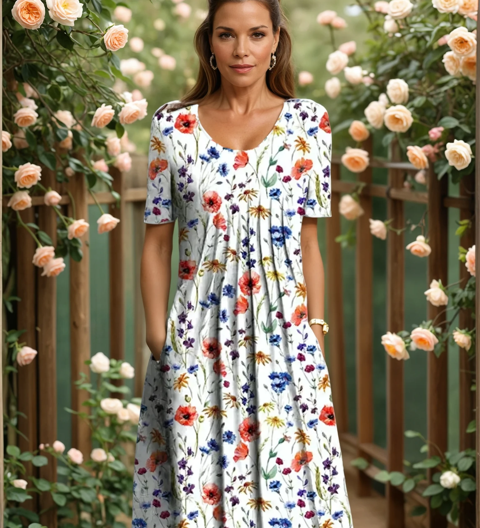 Marianne – Elegáns virágmintás ruha
