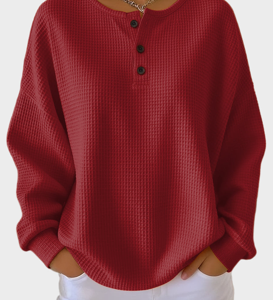 Anne - Waffle anyagú Henley póló