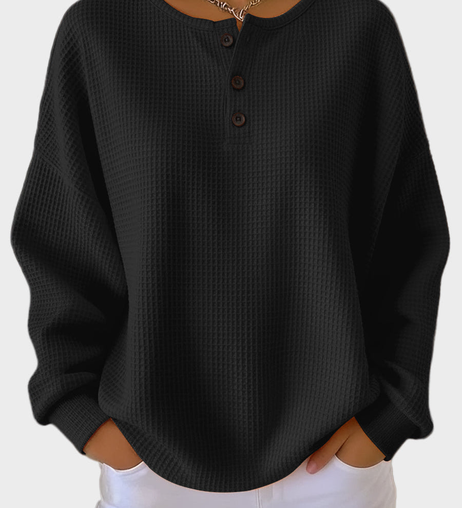Anne - Waffle anyagú Henley póló