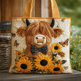 Kézzel Készített Táska - Felföldi Tehén és Napraforgók