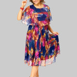 Barbara – Elegáns chiffon ruha mintával